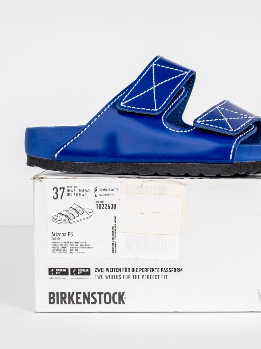 NWT Proenza Schouler x Birkenstock Arizona Slides in Cobalt Leather - Size 37 - Picture 7 of 12